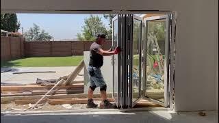 TEZA DOORS | TEZA DOORS 90 SERIES BIFOLD PATIO DOOR 144" X 80" INSIDE VIEW