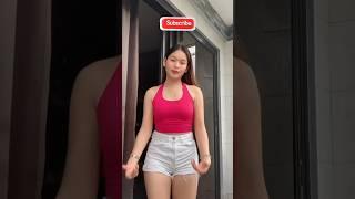 Asian pretty girl with beautiful dance #shortpants #tiktok #pretty