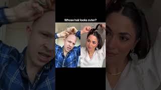 WHOSE HAIR IS CUTER?  #hair #hairstyle #haircare #youtubeshorts #shorts #bald