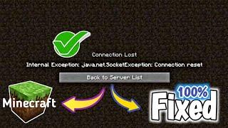 Fix Connection Reset Error In Minecraft - (100% Working)