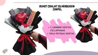 SILVERQUEEN CHOCOLATE BOUQUET TUTORIAL 1 PCS WRAPPING 1 SHEET CELLOPHANE PAPER EASY FOR BEGINNERS