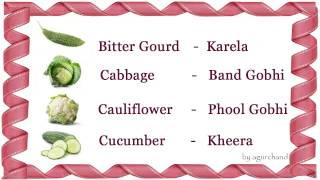 Learn Hindi through English - Vegetables in Hindi