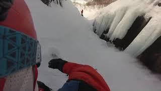 Couloir skiing in Kirovsk, Kola Peninsula, Russia