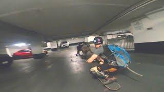 "Parkade" - CLOSE longboard POV PACK RUN - GARAGE with the homies - #downhill #longboard #skate