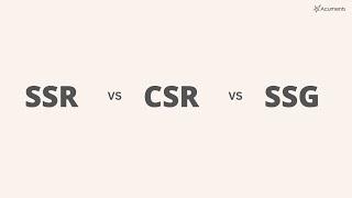 Difference between SSR vs CSR vs SSG (with code examples)