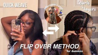 HOW TO: Flip Over Method *QUICKWEAVE with side part + layering | 3c leave out | raw hair