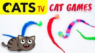 GAME FOR CATS  Ball worms toys 🪱  3D Sound  [CATS TV]