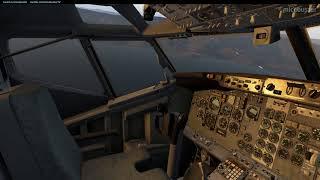 FlyJSim 732 TwinJet V3 Pro into KSBA inside view