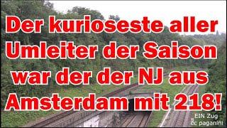 Der kurioseste aller Rheintal- Umleiter der Saison! Der NJ 403 aus Amsterdam mit 218 Diesellok!