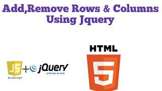 dynamically add remove rows and columns of html table using jquery tutorial for beginners in hindi