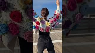 Crochet Rose Garden Jacket book is on Amazon #crochet #grannysquare #crochetcardigan
