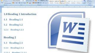 Numbered Headings and Automated Table of Contents - Office Word 2007