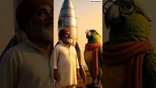 The farmer and the parrot build a rocket and the parrot goes to the moon