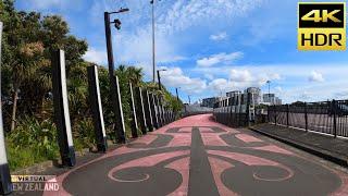 【4K HDR】Electric Scotter Ride Pink Bridge Auckland City New Zealand!