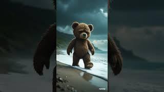 A small brown teddy bear with slightly rugged fur and a sad,#shortsvideo #short #trending #viral