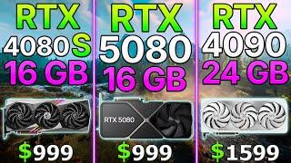 RTX 5080 vs RTX 4090 vs RTX 4080 Super - Test in 10 Games | 4K