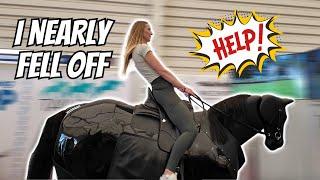 I nearly fell off a ROBOTIC HORSE (EQUITANA day 3 vlog)