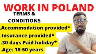 WORK IN POLAND TERMS AND CONDITIONS FOR FOREIGNERS | 100% JOB GUARANTEE | WORK PERMIT