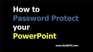 How to Password Protect Confidential PowerPoint presentations