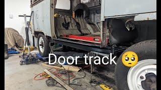 1969 VW bus. Door track installation with jacking points. Part 2