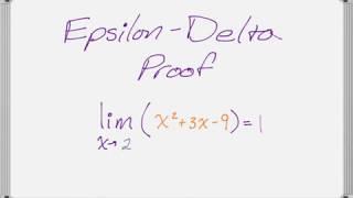 Epsilon-Delta Proof of Limit (Quadratic Example)