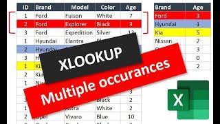 XLOOKUP when there are multiple matches or occurrences (one simplified formula)