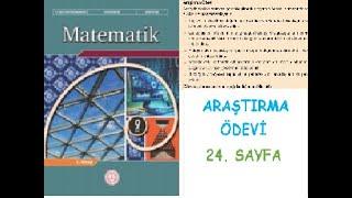 9. SINIF MATEMATİK DERS KİTABI MEB YAYINLARI 1.TEMA 24. SAYFA ARAŞTIRMA ÖDEVİ