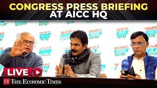 Live: Press briefing by KC Venugopal, Jairam Ramesh & Pawan Khera at AICC HQ.