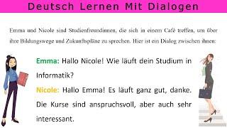 B1-B2 Deutsch lernen mit Dialogen | German intermediate course  No. 1