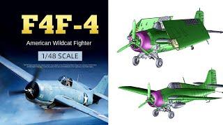 TEST BUILD NEW TOOL ACADEMY F4F-4 WILDCAT "BATTLE OF MIDWAY" (1/48 scale kit)