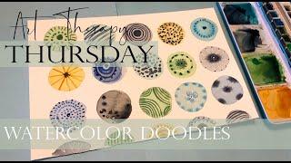 Anxiety Relief/ Art Therapy Thursday #2 [Step by Step] Watercolor Doodles/ ASMR