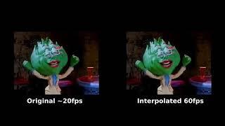 DAIN Neural Net Interpolated side-by-side: California Raisins - Heard it Through the Grapevine