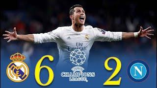 Real Madrid 6×2 Napoli U.C.L R16 2017 ( Amazing Cristiano Ronaldo ) Extended Highlights Full HD