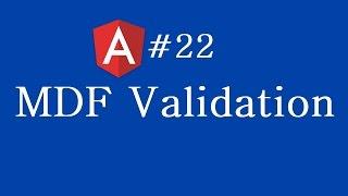 Angular 2 Tutorial - 22 - MDF Validation