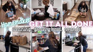 HOMEMAKING GET IT ALL DONE | CLEAN WITH ME AND GROCERY HAUL | CLEANING MOTIVATION