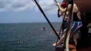 Rope Swinging off The Jolly Roger, Barbados