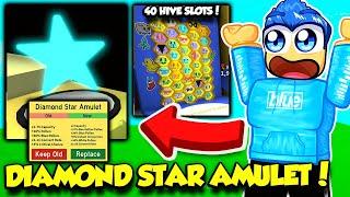 Buying The DIAMOND STAR AMULET And GETTING 40 HIVE SLOTS In Bee Swarm Simulator!!