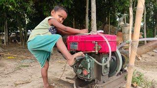 Village Boy Machines Start . Water Pump  Start boy Machines Around Skills Life