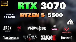 RTX 3070 + Ryzen 5 5500 : Test in 11 Games | 1080p | All Settings Tested