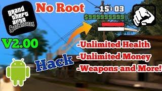 GTA San Andreas v2.00 Android Cheat/Hack-Unlimited Health,Money,Weapons|[No ROOT]