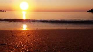 Relaxing Sounds of Calm Sea Waves at Sunrise - 10 Hours 4K Video for Relaxation, Meditation & Sleep