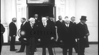 US Chief Justice Charles Evans Hughes and other judicial members visit the White ...HD Stock Footage