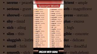 Important Synonyms in English || #synonyms