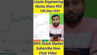 Lloyds Engineering Works Share ₹59 | MFA Stock Market #shorts #share #sharemarket #optionstrading