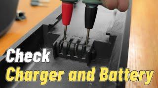 How to check charger and battery issue by voltage meter?