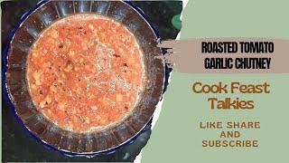 Roasted Tomato Garlic Chutney || #youtubeshorts #shortvideo #shorts #villagestylechutney