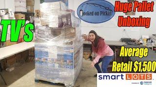 I unbox Huge TV's - Inmar Smartlots.com Pallet Unboxing - Online Reselling - I give profit Numbers!