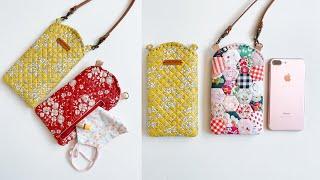 How to sew Slim Phone Crossbody Bag | Smart Phone Case | Invisible Zipper Pocket