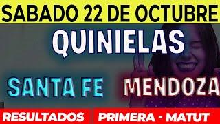 Quinielas Primera y matutina de Santa Fé y Mendoza, Sábado 22 de Octubre