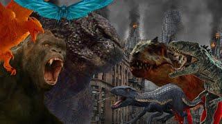 Godzilla, Kong, Rodan and Mothra vs. Indominus Rex, Indoraptor and Giganotosaurus